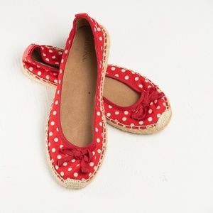 Ladies Size 7 Merona Polka Dot Slip Ons